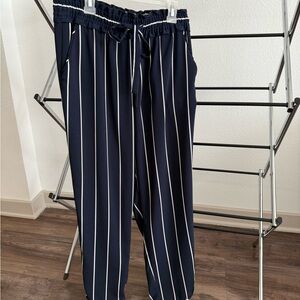 Navy Blue Striped Pants